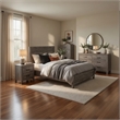 King Bedroom Set- Gray- 5 Piece Set with 2 Nightstands- Dresser- and Chest
