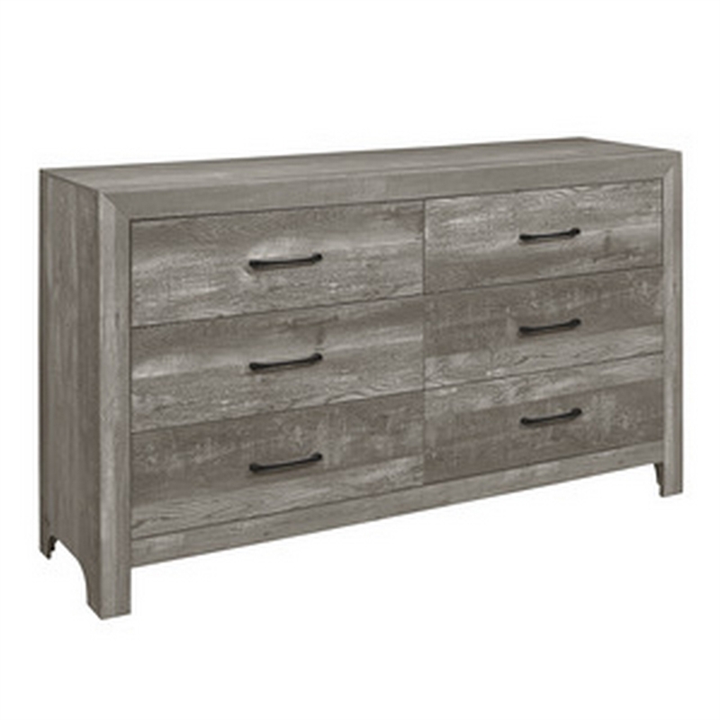 King Bedroom Set-Gray- 4 Piece Set with 2 Nightstands and Dresser