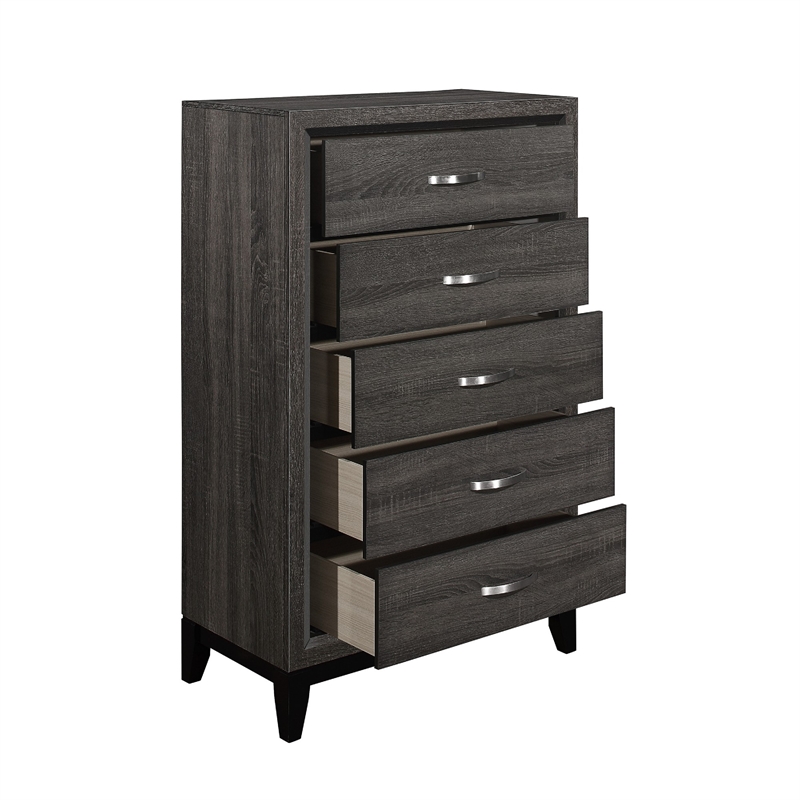 Queen Bedroom Set- 4 Piece Set with Nightstand- Dresser- and Chest