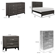 Queen Bedroom Set- 4 Piece Set with Nightstand- Dresser- and Chest
