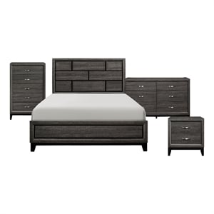 Queen Bedroom Set- 4 Piece Set with Nightstand- Dresser- and Chest