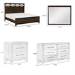 Queen Bedroom Set-Silver- 5 Piece Set w 2 Nightstands- Dresser- and Mirror