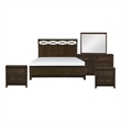 Queen Bedroom Set-Silver- 5 Piece Set w 2 Nightstands- Dresser- and Mirror