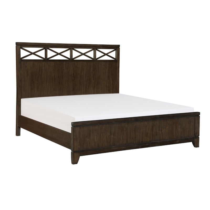 Queen Bedroom Set-Brown- 4 Piece Set w 2 Nightstands and Dresser