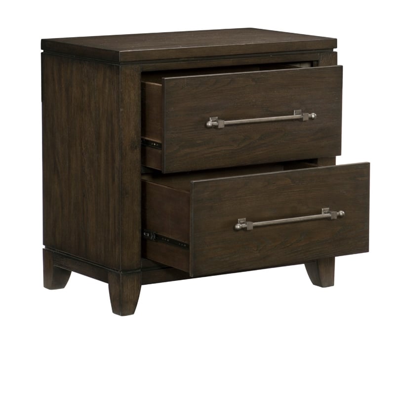 Queen Bedroom Set-Brown- 4 Piece Set w 2 Nightstands and Dresser