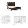 Queen Bedroom Set-Brown- 4 Piece Set w 2 Nightstands and Dresser