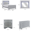 Queen Bedroom Set-Gray- 5 Piece Set with 2 Nightstands- Dresser- and Mirror