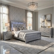 Queen Bedroom Set-Gray- 4 Piece Set with 2 Nightstands and Dresser