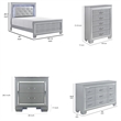 Queen Bedroom Set- Gray- 5 Piece Set with 2 Nightstands- Dresser- and Chest