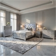 Queen Bedroom Set-Gray- 4 Piece Set with Nightstand- Dresser- and Chest
