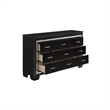 Queen Bedroom Set- Black- 4 Piece Set with 2 Nightstands and Dresser