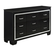 Queen Bedroom Set- Black- 4 Piece Set with 2 Nightstands and Dresser