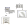 Full Bedroom Set- White- 4 Piece Set with Nightstand- Dresser- and Mirror