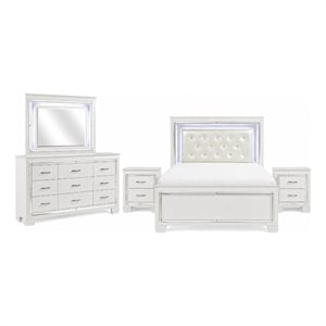 California King Bedroom Set- 5 Piece Set w 2 Nightstands- Dresser-Mirror