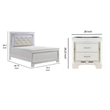 California King Bedroom Set- White- 3 Piece Set with 2 Nightstands