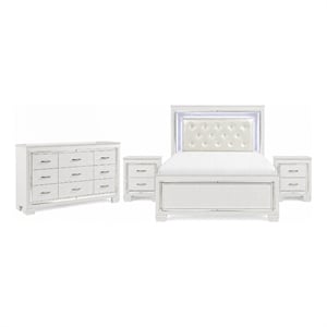 California King Bedroom Set- 4 Piece Set with 2 Nightstands and Dresser