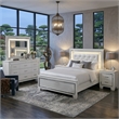 Queen Bedroom Set- White- 5 Piece Set with 2 Nightstands- Dresser- Mirror