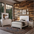 Queen Bedroom Set- White- 5 Piece Set with 2 Nightstands- Dresser- Mirror
