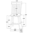 Andy Counter Height Chair Set of 2- Windsor Spindle Back- Black Wood