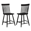Andy Counter Height Chair Set of 2- Windsor Spindle Back- Black Wood