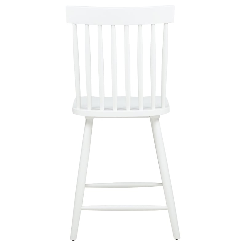 Andy Counter Height Chair Set of 2- Windsor Spindle Back- White Wood