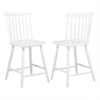Andy Counter Height Chair Set of 2- Windsor Spindle Back- White Wood