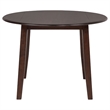 Baron 5pc Round Dining Table Set with 4 Chairs- 2 Drop Leaves- Brown