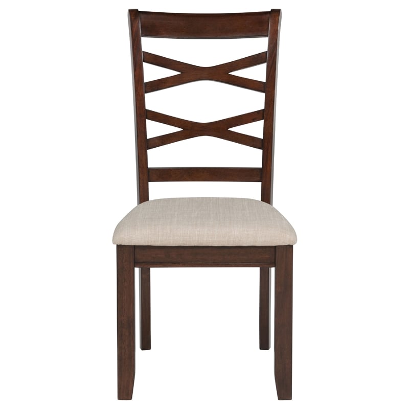 Baron 5pc Round Dining Table Set with 4 Chairs- 2 Drop Leaves- Brown