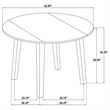 Baron 5pc Round Dining Table Set with 4 Chairs- 2 Drop Leaves- Brown