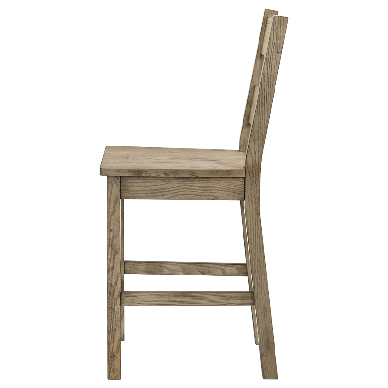 Dova Counter Height Chair Set of 2- Ladder Back- Vineyard Oak Brown