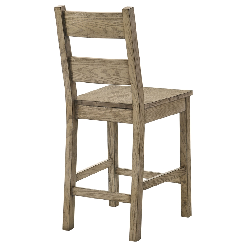 Dova Counter Height Chair Set of 2- Ladder Back- Vineyard Oak Brown