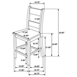 Dova Counter Height Chair Set of 2- Ladder Back- Vineyard Oak Brown