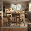 Dova Counter Height Chair Set of 2- Ladder Back- Vineyard Oak Brown
