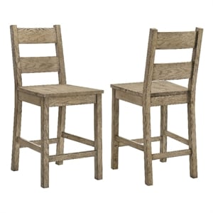 Dova Counter Height Chair Set of 2- Ladder Back- Vineyard Oak Brown
