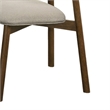 Alni Side Dining Chair Set of 2- Beige Polyester Cushions- Walnut Brown