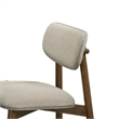 Alni Side Dining Chair Set of 2- Beige Polyester Cushions- Walnut Brown