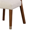 Urne Side Dining Chair Set of 2- Open Back- Ivory Cushions- Walnut Brown
