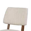Urne Side Dining Chair Set of 2- Open Back- Ivory Cushions- Walnut Brown
