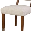 Urne Side Dining Chair Set of 2- Open Back- Ivory Cushions- Walnut Brown