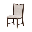 Raam Dining Side Chair Set of 2- Cream Cushions- Dark Cherry Brown