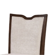 Raam Dining Side Chair Set of 2- Cream Cushions- Dark Cherry Brown