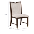 Raam Dining Side Chair Set of 2- Cream Cushions- Dark Cherry Brown