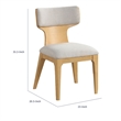 Cair Dining Side Chair Set of 2- Curved Back- Beige Cushions- Natural Brown