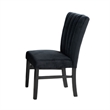 Sely Side Dining Chair Set of 2- Foam Fill Seat and Channeled Back- Black