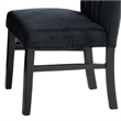 Sely Side Dining Chair Set of 2- Foam Fill Seat and Channeled Back- Black