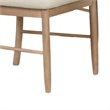 Reha Dining Side Chair Set of 2- Arch Back- Beige Cushions- Natural Brown
