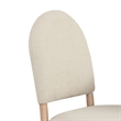 Reha Dining Side Chair Set of 2- Arch Back- Beige Cushions- Natural Brown