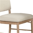 Reha Dining Side Chair Set of 2- Arch Back- Beige Cushions- Natural Brown