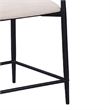 Nath Counter Height Chair Set of 2- Gold Metal Arms- White Cushions- Black
