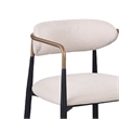 Nath Counter Height Chair Set of 2- Gold Metal Arms- White Cushions- Black